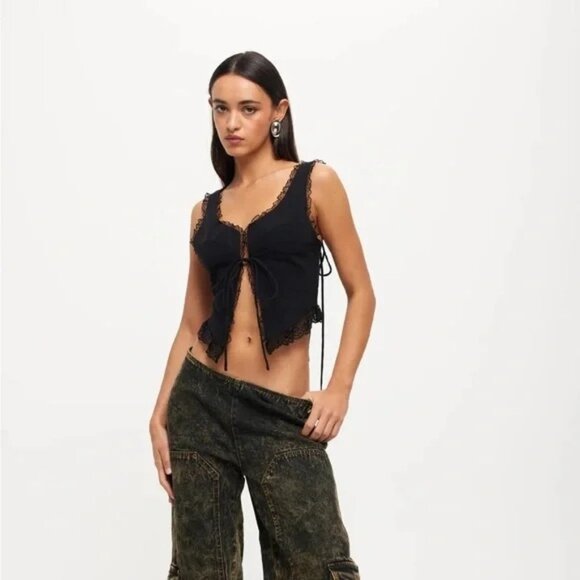 LIONESS Resurgence Cami in Onyx Medium New Womens sleeveless Tank Top - Picture 14 of 14